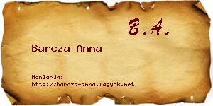 Barcza Anna névjegykártya